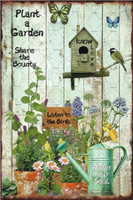 Garden Metal Tin Sign Plant a Garden Tin Sign Outdoor Funny Signs Courtyard Rust