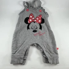 Disney Baby Minnie Mouse Gray Romper – Snap Bottom – Sleeveless – Size 0–3M