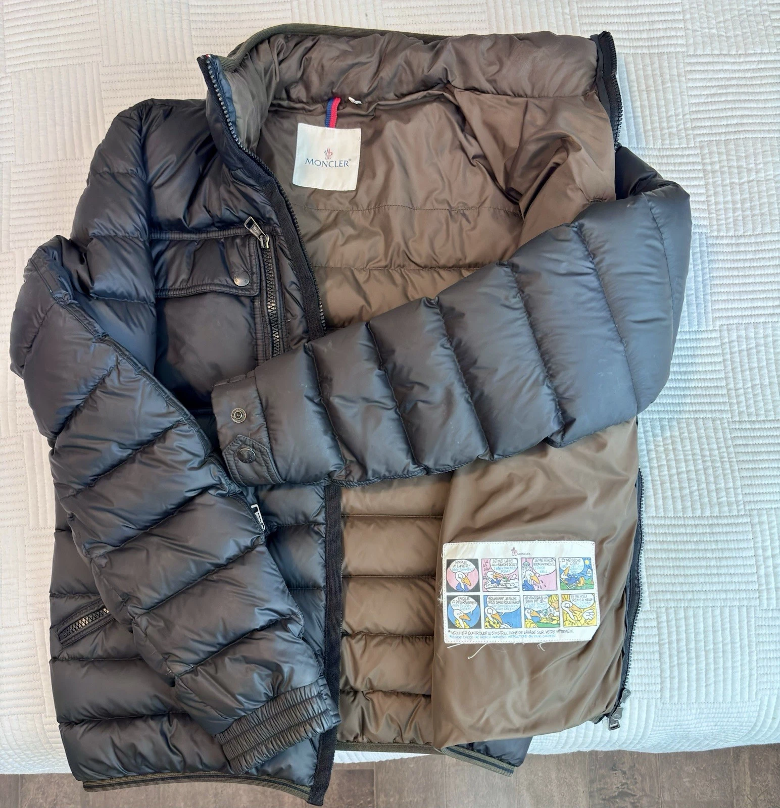 Moncler Men’s Black Down Puffer Jacket Full Zip Hood Stand-Up Collar M-3 image 1