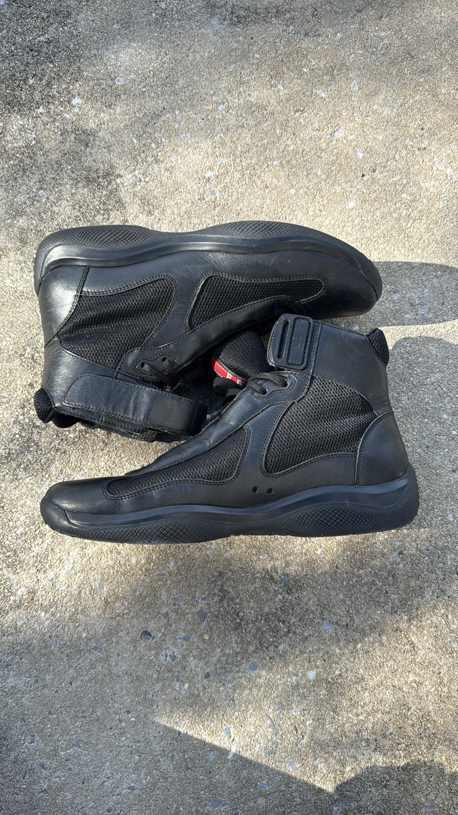 PRADA American Cup High Top Sneakers BLACK4T0341 Men's 8.5 US