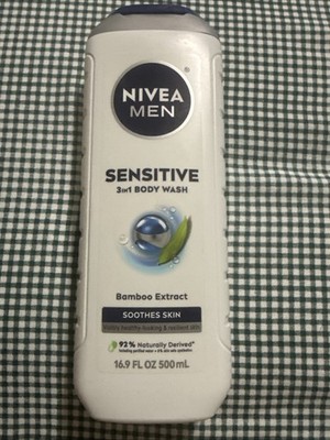 NIVEA MEN Sensitive Body Wash with Bamboo Extract, 16.9 Fl Oz Bottle