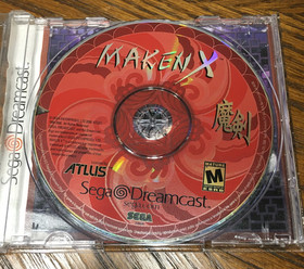 Maken X (Sega Dreamcast, 2000) No Manual Waterdamaged Back Cover Tested Works