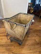 The Lane BasketLane Brothers Vintage Canvas Laundry Cart - Handles and Wheels