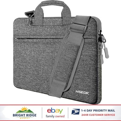 Spill-Resistant Laptop Briefcase for 15-16 Inch Notebooks, Dark Gray Color