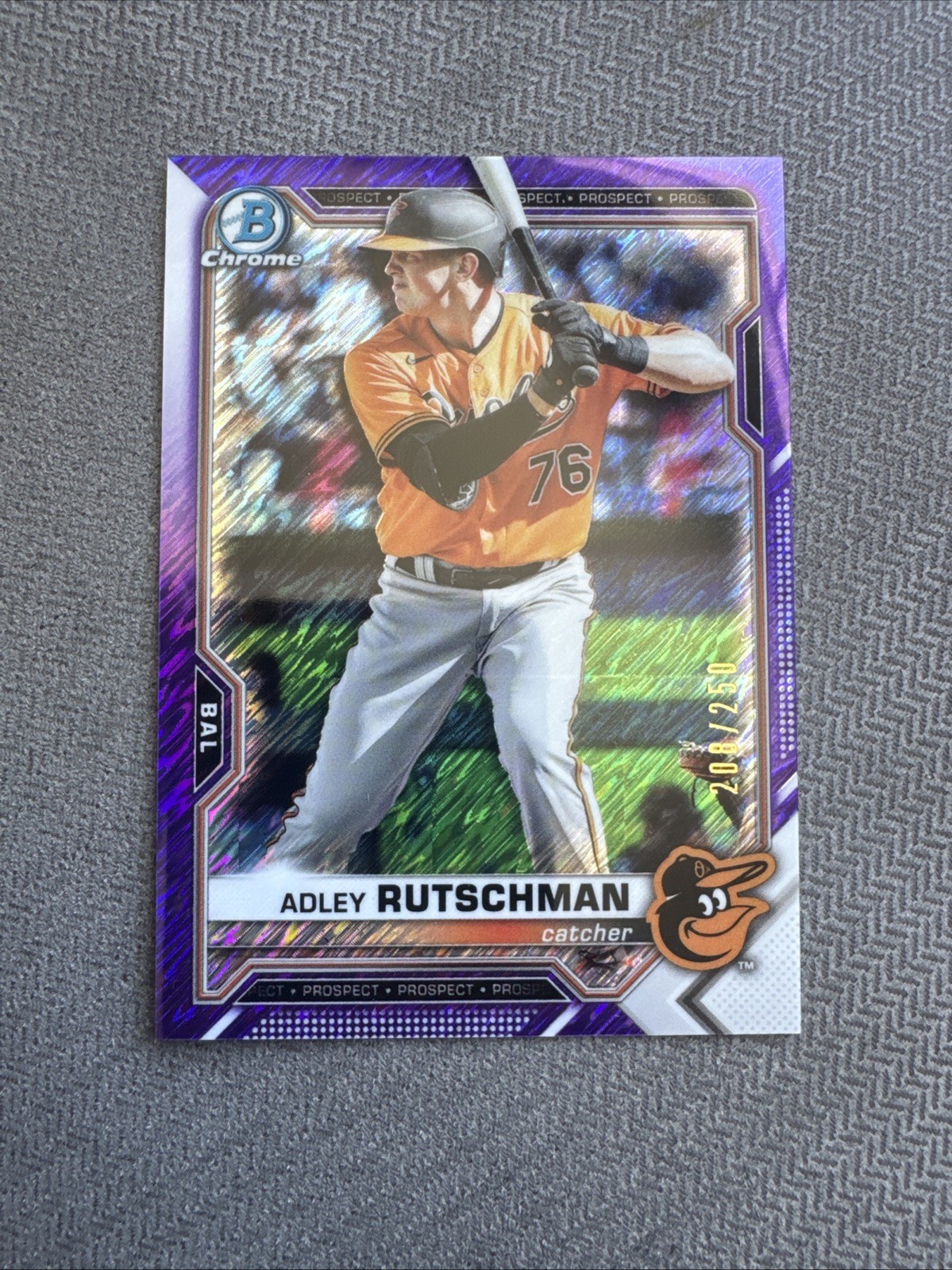 2021 Bowman Chrome - Adley Rutschman #BCP-241 Purple Mojo Refractor /250 (RC)