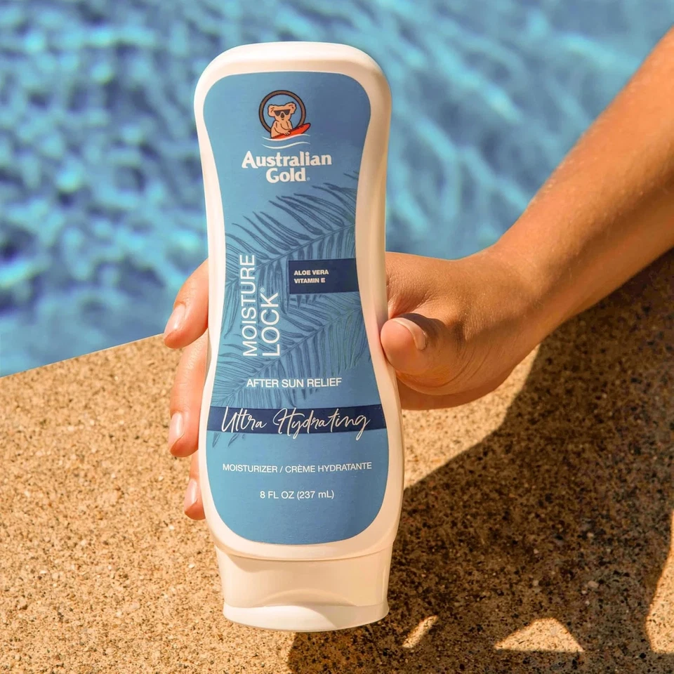 Loción hidratante Moisture Lock Tan Extender, 8 onzas | Nutre la piel y el bloqueo Foto 2 de 4