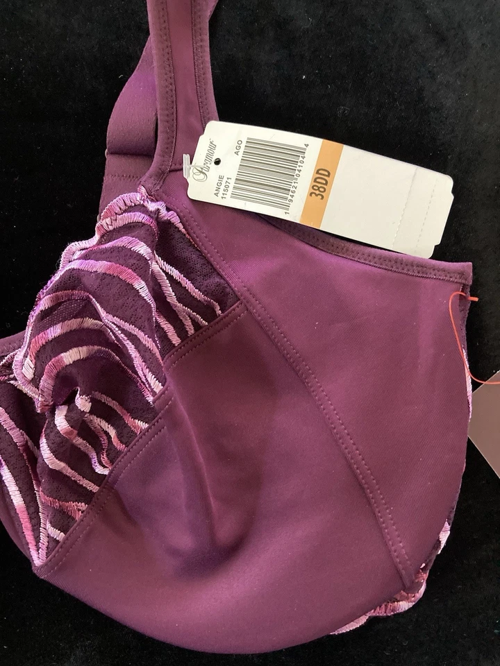 New Paramour by Felina 38DD Angie Front Close Full Coverage Minimizer Bra Purple - Image 2 of 4