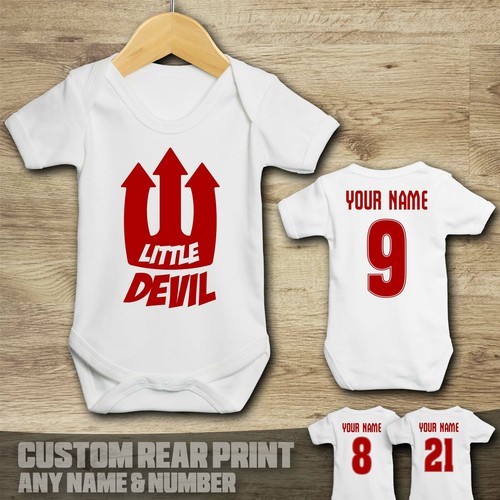 Man Utd Personalised Baby Vest Suit Grow Football - Little Devil - Picture 3 of 3