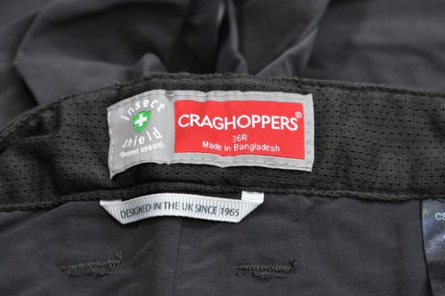 Craghoppers Insect Shield Pants Black Pepper Travel Camp Hiking Pant Mens 36R - Picture 9 of 15