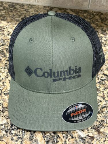Sombrero trasero de malla con logotipo Columbia PHG, verde/negro con parche de cuerno L/XL (nuevo con etiquetas) - Imagen 2 de 11