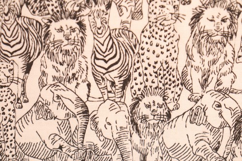 Tela 36"L x 44" W sin marca animales africanos cebra jirafa león aspecto de aseo - Imagen 4 de 6