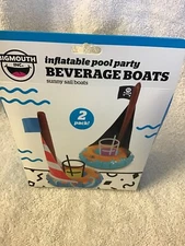 INFLATABLE SAILBOATS HOLDS BEVERAGE IN POOL SET OF 2
