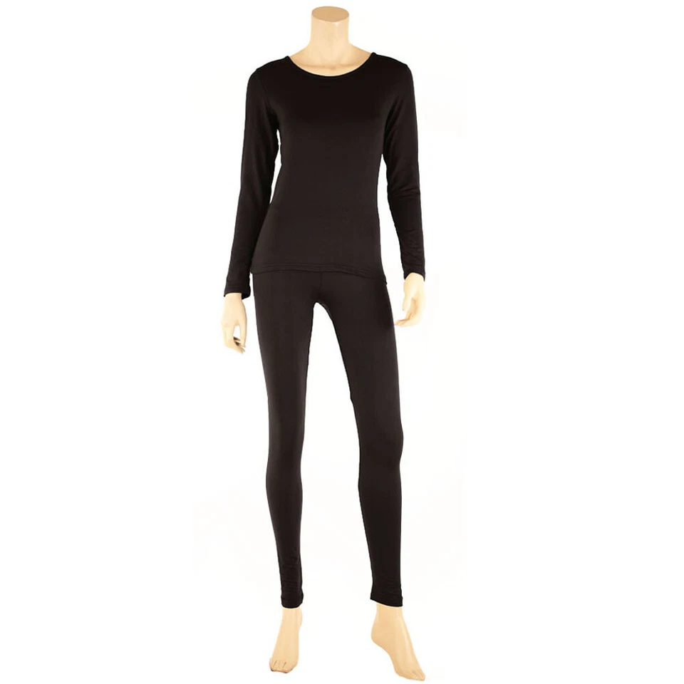 Roupa íntima térmica feminina Therma Tek microfibra lã Long Johns conjunto com 2 peças - Imagem 2 de 4