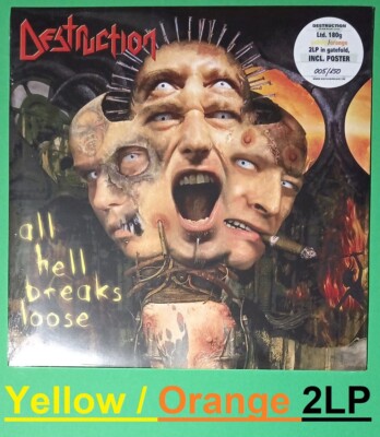 Destruction All Hell Breaks Loose 2-LP Yellow/Orange Vinyl Limited 150 Exemplare