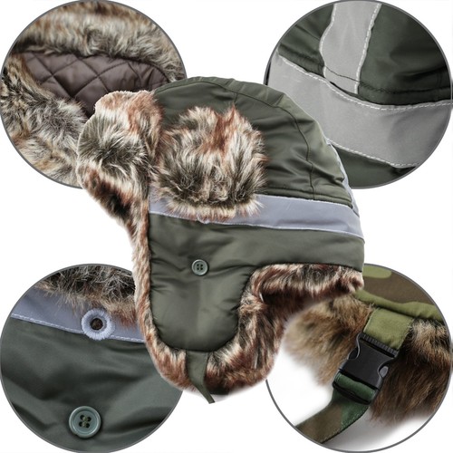 Trapper Hat - The Hat Depot All Size Trooper Hat with Safety Reflective Aviator - Picture 22 of 54