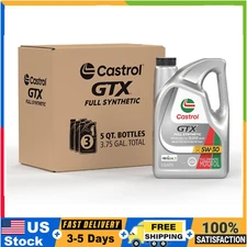 Castrol GTX 5W-30 Full Synthetic Motor Oil 5 Qt x 3 Pack Engine Protection