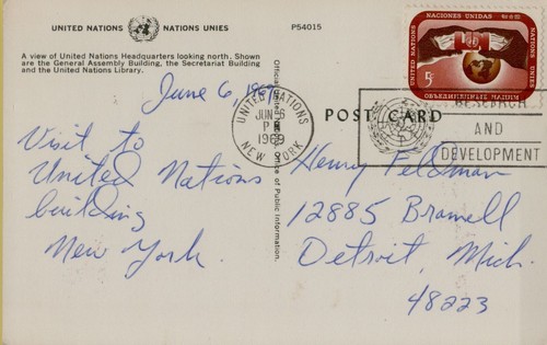 UNITED NATIONS HEADQUARTERS Secretariat Building & Library Chrome Postcard - Picture 2 of 2