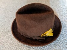 Vintage Stetson "The Gun Club" Canadian Panda Brown Fedora Fur Hat. Size 7.
