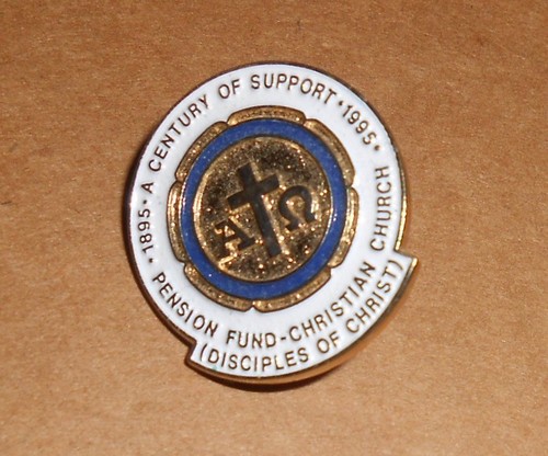 A Century Of Support Pension Fund Christian Church Pin Charm Gold Tone 