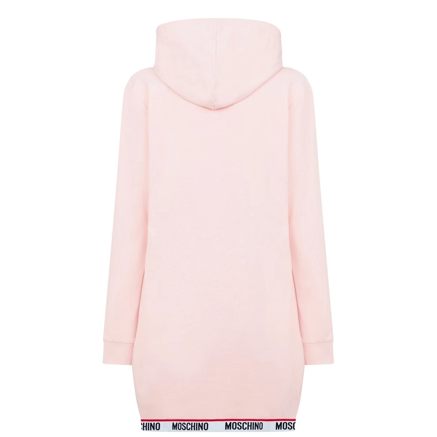 Moschino abito maglione con cappuccio rosa taglia S UK 10 RRP £210