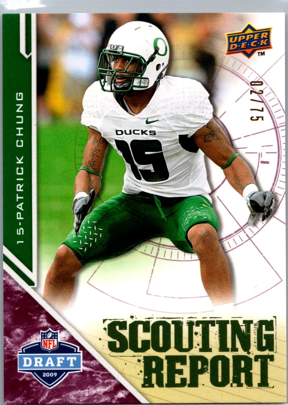 2009 Upper Deck Draft Edition - Scouting Report #229 Patrick Chung Burgandy /75