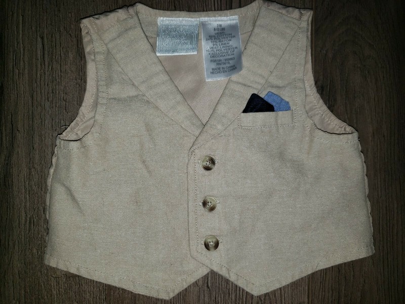 Koala Baby Boutique Khaki Linen Vest 3M 0-3M