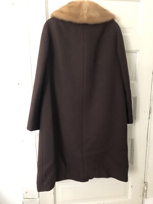 Vintage 1950s Wool Coat With Fur Collar | eBay