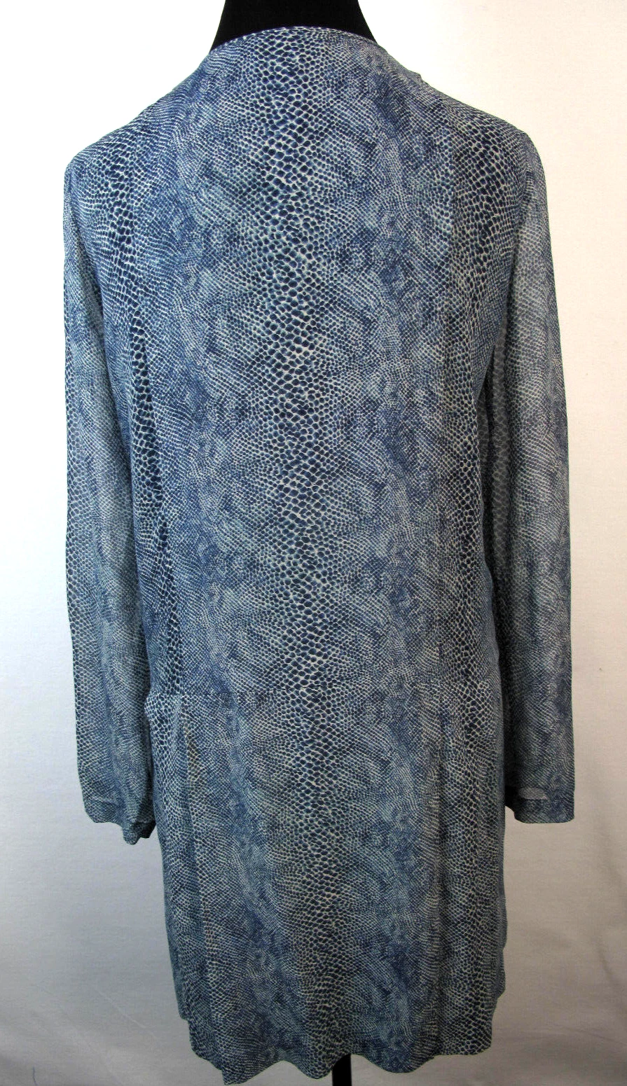 TORY BURCH ABITO SETA TAGLIA 8 blu navy e bianco pelle di serpente plissettato