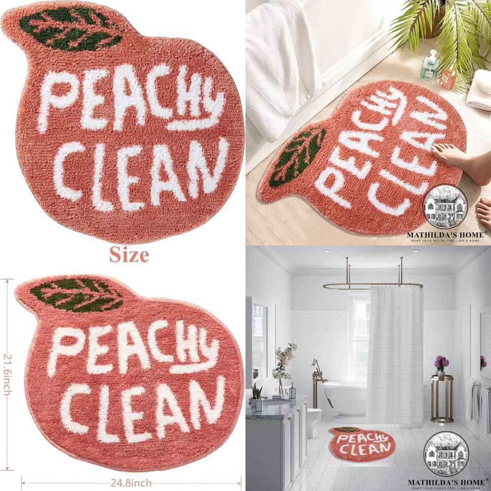 MATHILDA'S HOME Peachy Clean Bath Mat Non Slip and Absorbent Shower