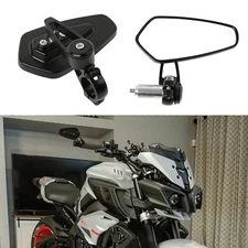 Universal 7/8" 22mm Motorcycle Handle Bar End Rearview Side Rear View Mirrors