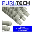 6 Pck Navigator Pool Vac Ultra Aquabug Pool Cleaner Vacuum Hose 48" Grey