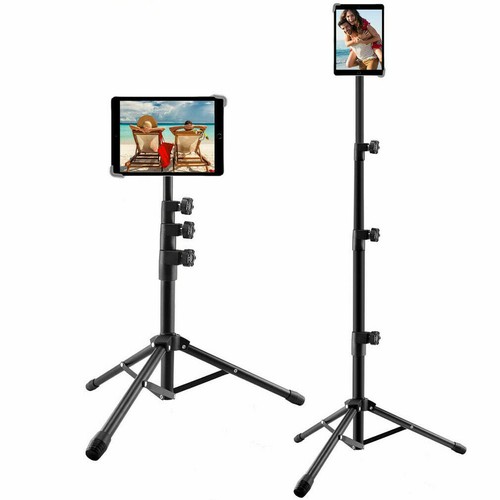 Foldable Tripod Stand Floor Tablet Mount 60cm-140cm High for iPad Mini Air 12.9" - Picture 2 of 12