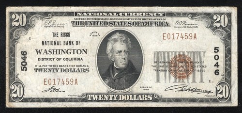 ⭐⭐ 1929 $20 WASHINGTON, DC NATIONAL BANKNOTE DISTRICT OF COLUMBIA 17459