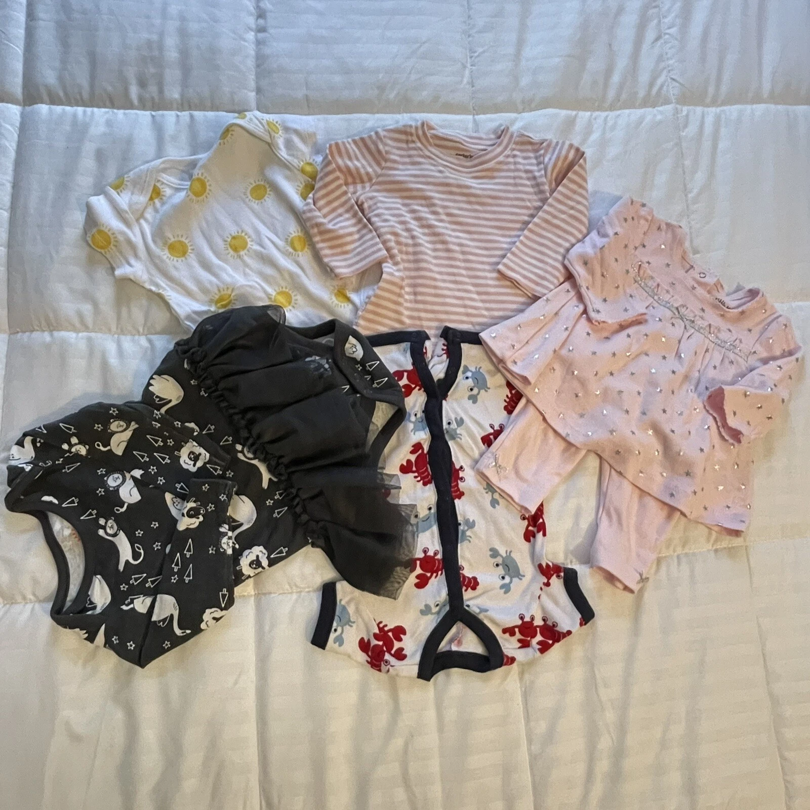 Baby Girl Clothing Lot 3-6M 6pc Assorted Outfits Cute Infant Essentials