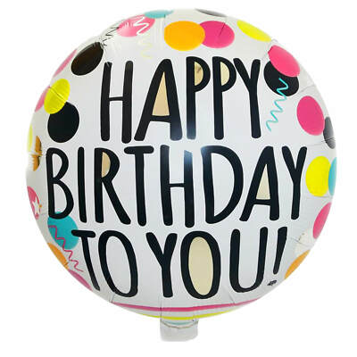 Folienballon 45cm rund Happy Birthday #1 Luftballon Geburtstag Party Dekoration Folienballon 45cm rund Happy Birthday #1 Luftballon Geburtstag Party Dekoration