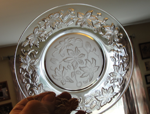 VTG PRINCESS HOUSE FANTASIA 4 CRYSTAL SALAD PLATES SET NIB # 437 LR