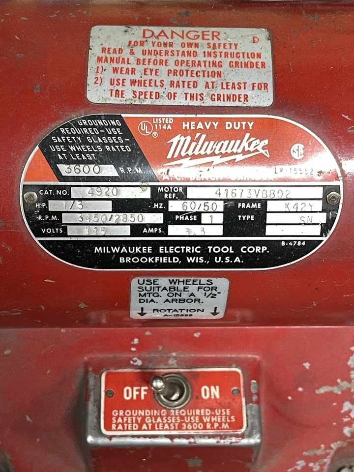 Amoladora Milwaukee 4920 1/3 HP Foto 3 de 4