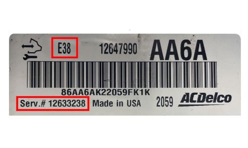 SERVICE clonage GM Chevrolet ECU ECM PCM ACDelco E38 - Photo 2 sur 2