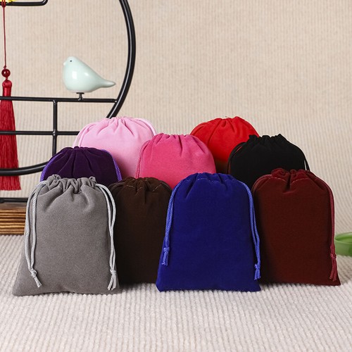 12pcs UK Soft Velvet Drawstring Gift Bags Wedding Jewellery Party Pouch Bag P071 - Picture 2 of 14