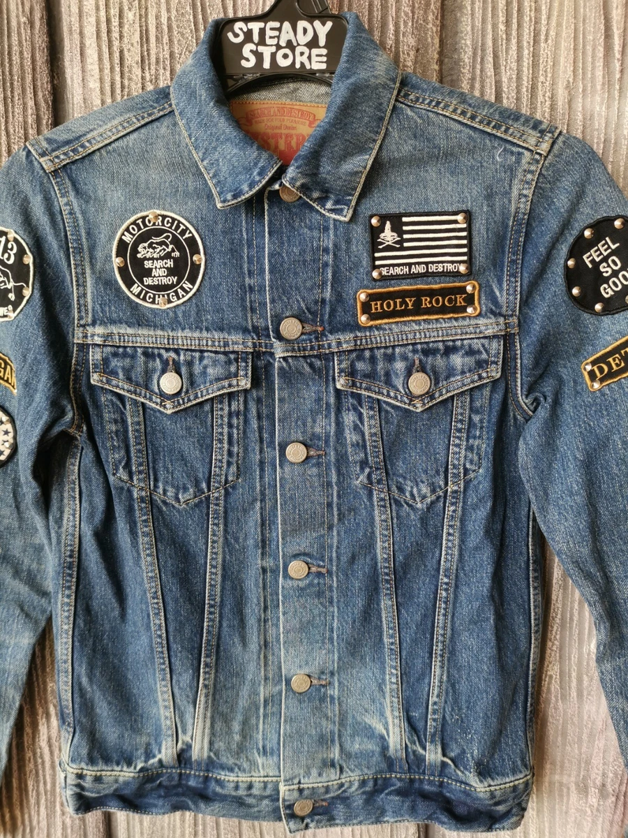 VTG HYSTERIC GLAMOUR SELVAGE SEARCH AND DESTROY PATCH JEAN JACKET S VISVIM WTAPS