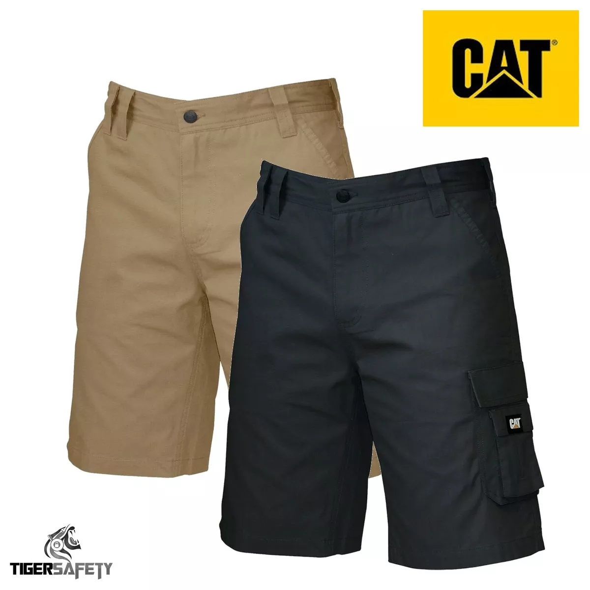 Caterpillar CAT DL Mens Heavy Duty Cargo Bermuda Work Shorts Combat Chino eBay