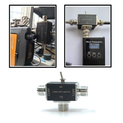 Adaptador convertidor adaptador interruptor antena coaxial manual 2 vías 0-50 MHz para antena de radio - Imagen 5 de 7