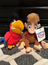 Vintage Walt Disney Plush Bean Bag NWT Aladdin Abu and Iago