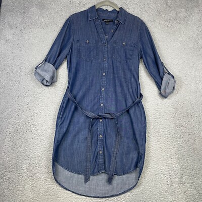 banana republic denim dresses Banana Republic Women's Denim Shift Dress Medium Stone Wash Size S