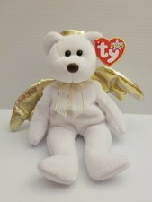 Rare Halo II Angel Bear W/ BROWN NOSE. Ty Beanie Baby 2000 W/ Tags