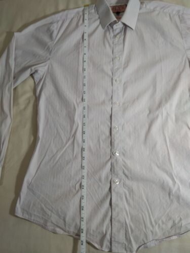 Thomas Pink Super Slim Button Shirt Men's 15.5/39 Medium Pink Striped Cotton LS - Picture 9 of 11