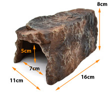 Reptile Hide Box Small Brown Resin Reptile Cave Snake Lizard Frog Hide NEW