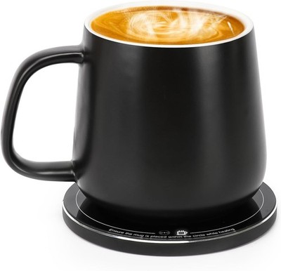 APEKX Warm Cup Coffee Mug Warmer Set - Smart Stable Constant Black 