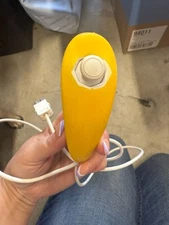 Nintendo Wii Nunchuk Controller with Yellow Silicone Protective Skin Sleeve