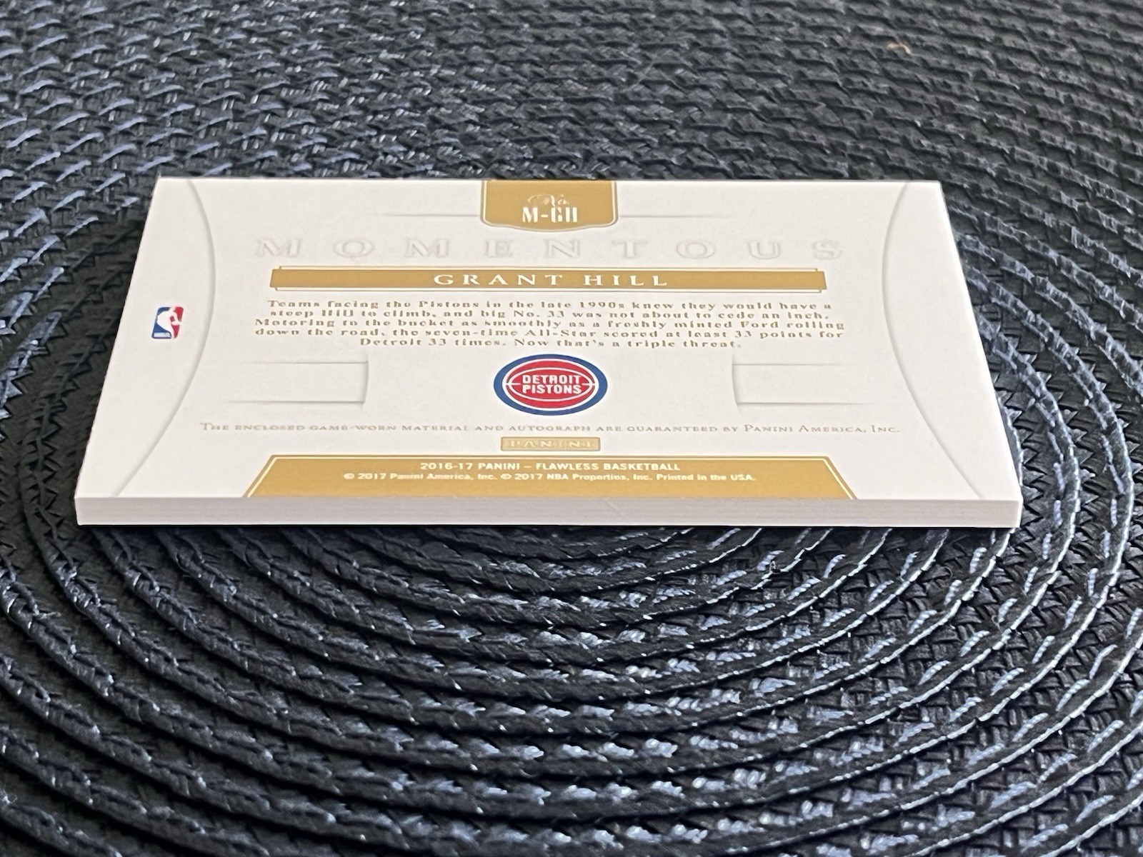 2016-17 Panini Flawless Grant Hill Momentous Signature Patch Auto Red /15 view 11